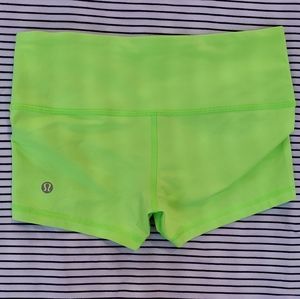 Neon Green Lululemon booty shorts